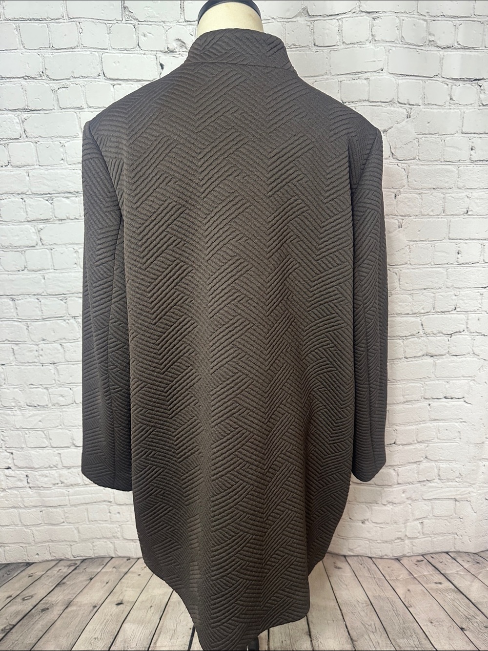 Chico's open-front textured topper jacket, Lined Chocolate Brown Size 3 or US 16 - Picture 5 of 7